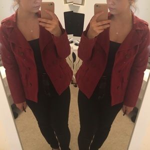 Red corduroy pea coat 🧥❤️